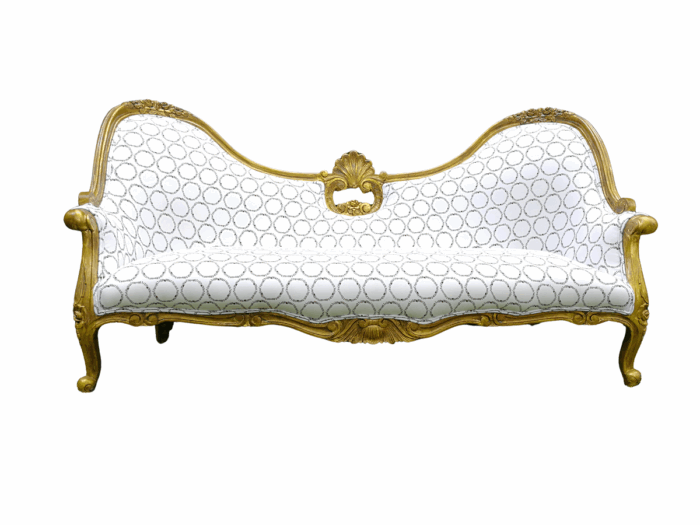 A 20th century, Victorian-style Gilt-painted Carved settee