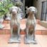 A Rare Pair of 20th Century Imported English Dog Statues With Excellent Patina