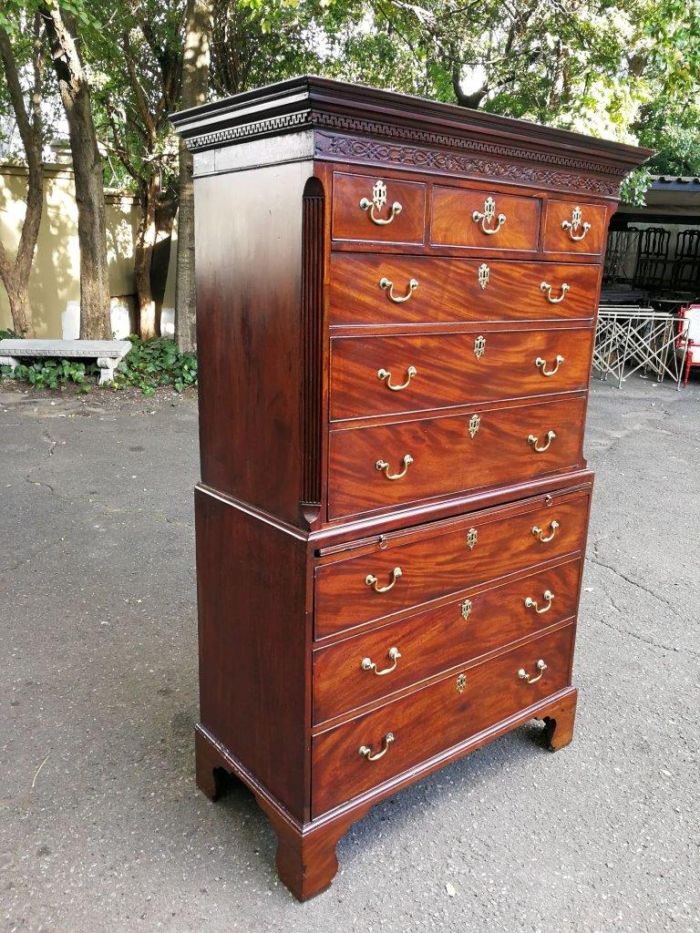 An Antique George III Mahogany Tallboy Chest - Provenance Sotheby’s London - Image 4