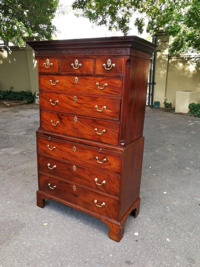 An Antique George III Mahogany Tallboy Chest - Provenance Sotheby’s London - Image 5