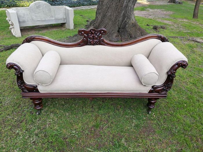 A Victorian Mahogany Settee In A Contemporary Wood Finish With Castors - Image 3