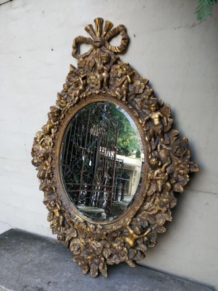 A Hand Gilded and Carved Bevelled Mirror - Image 2