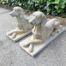 A Pair of Large 20th Century English Cast Stone Concrete Dogs ND