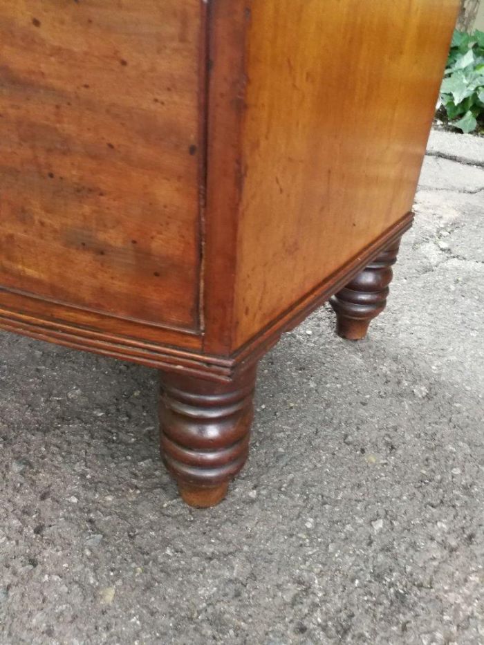 A Victorian Circa 1880, Mahogany Bow-front Chest-on-chest With Original Brass Escutcheons and Handles - Image 7