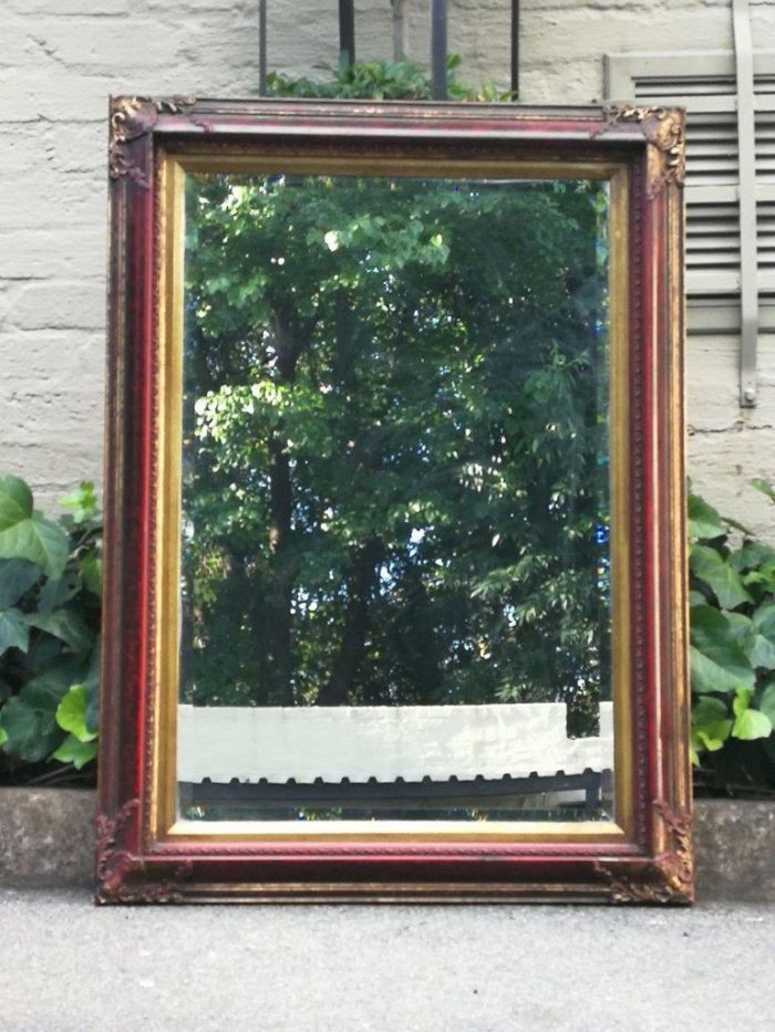 A 19th Century French Bevelled Gilt Wood Mirror