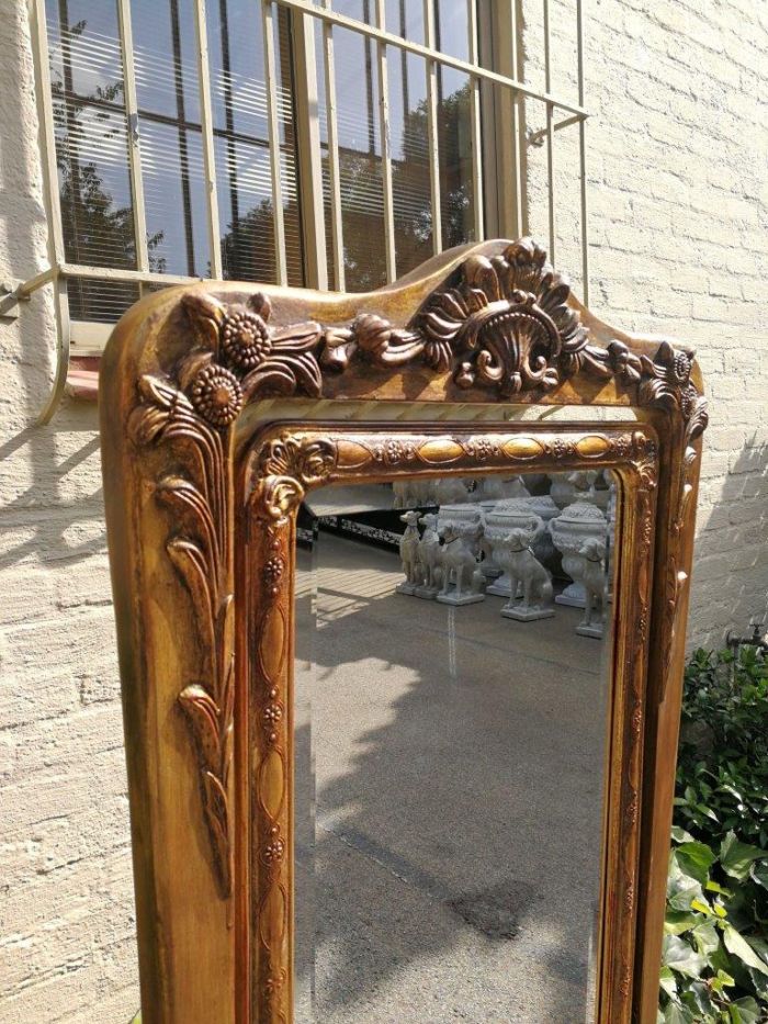 A Cheval Gilded Floor Standing Mirror With Bevelled Mirror Hand-Gilded With Gold Leaf R16800 - Image 2