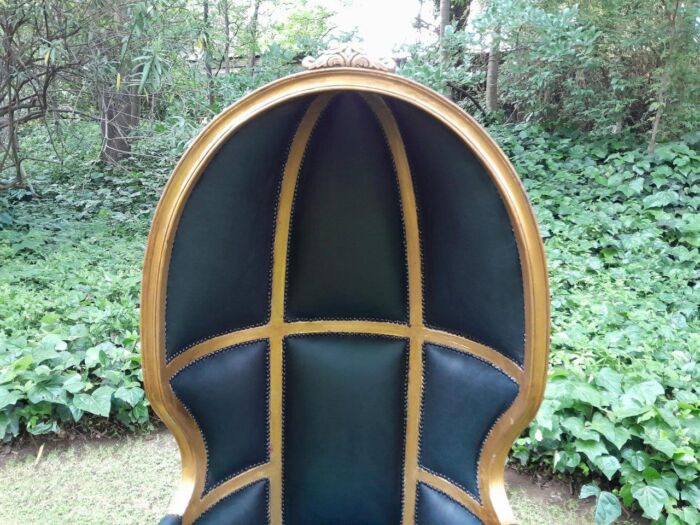 A 20th Century  Pair of Hand Gilded and Carved Wooden Dome Chairs - Image 6