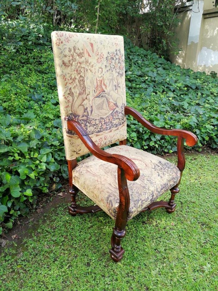 A 19th Century French Carved Walnut And Tapestry Armchair Nd - Image 3