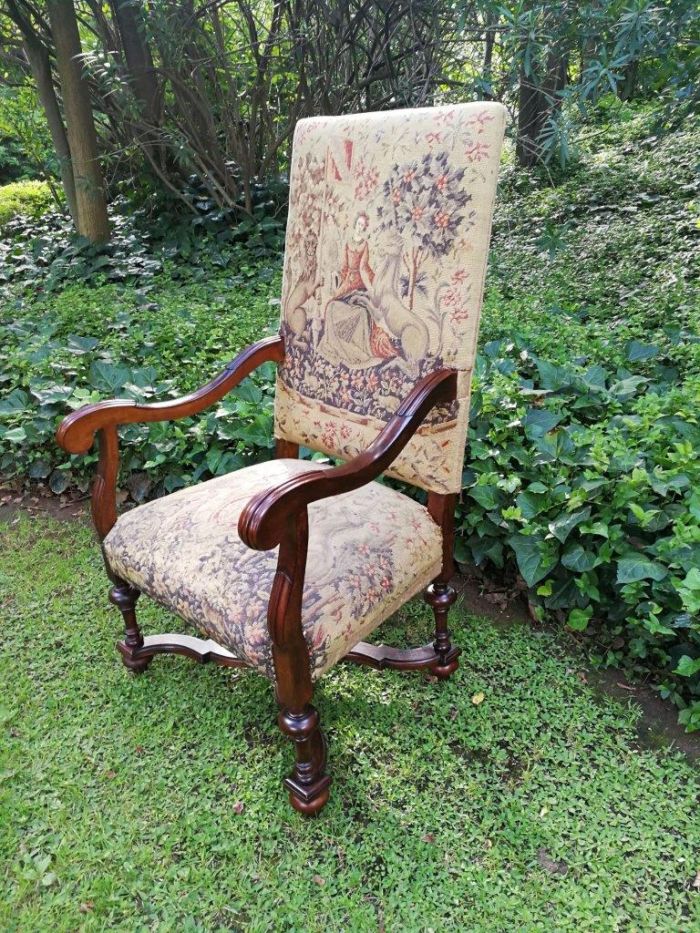 A 19th Century French Carved Walnut And Tapestry Armchair Nd - Image 4