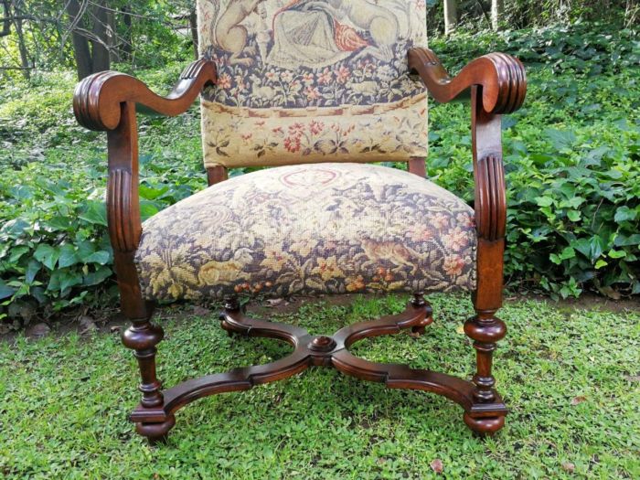 A 19th Century French Carved Walnut And Tapestry Armchair Nd - Image 5