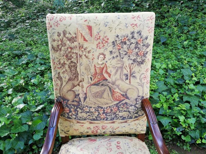 A 19th Century French Carved Walnut And Tapestry Armchair Nd - Image 6