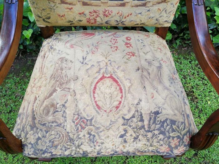 A 19th Century French Carved Walnut And Tapestry Armchair Nd - Image 7