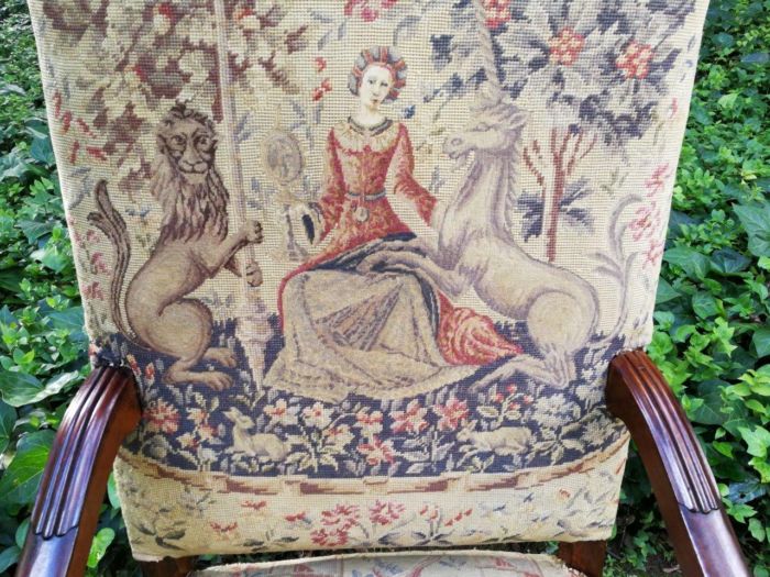 A 19th Century French Carved Walnut And Tapestry Armchair Nd - Image 8