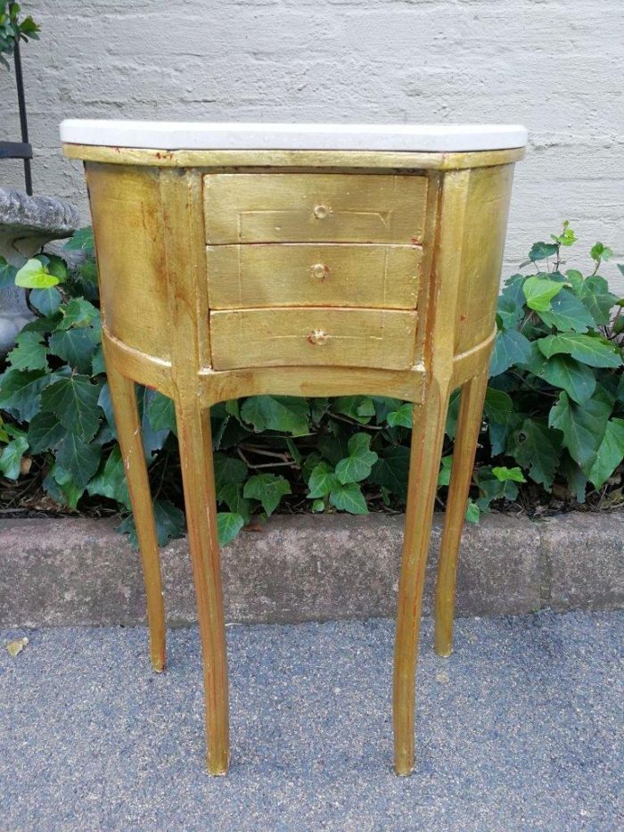 A Pair of French Style Hand-Gilded Wooden Pedestals - Image 2