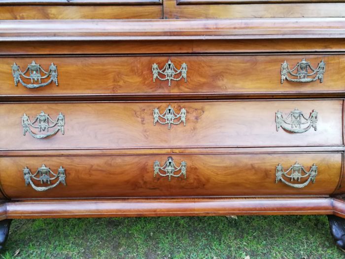 An 18th Century Walnut Vitrine with Keys and Original Brass Handle - Image 8