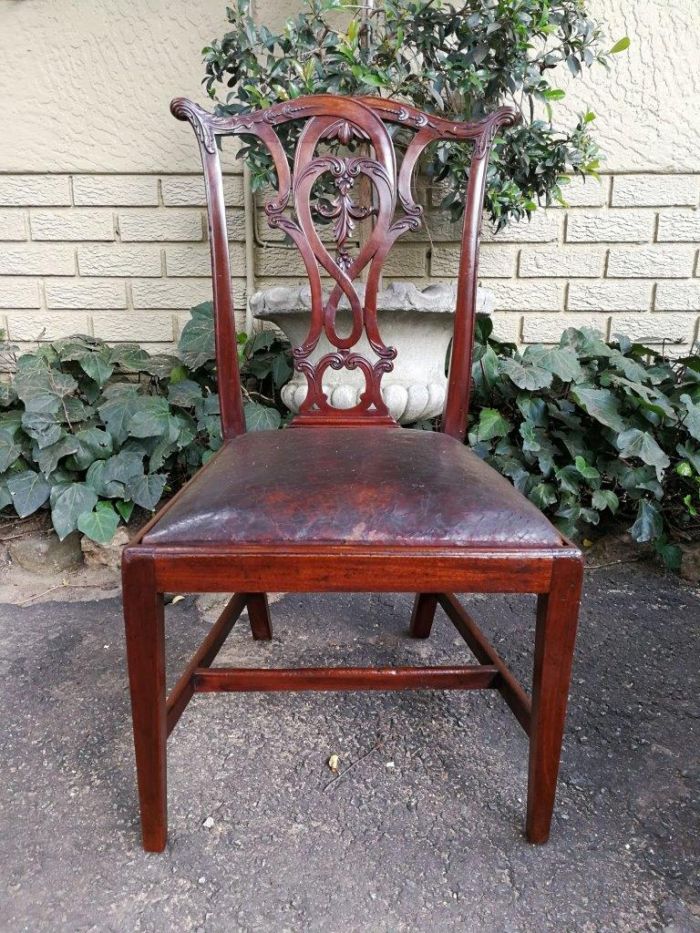An English Set Of Six Early 20th Century (Circa 1924) Mahogany Chippendale Style Chairs - Image 6