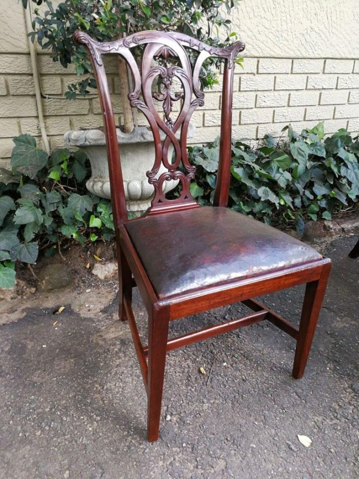 An English Set Of Six Early 20th Century (Circa 1924) Mahogany Chippendale Style Chairs - Image 7