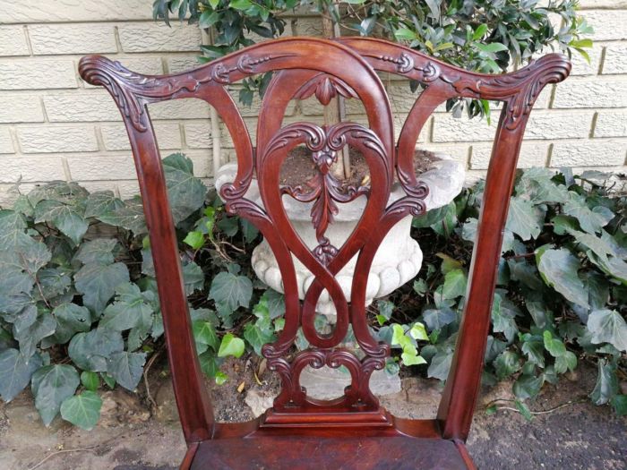 An English Set Of Six Early 20th Century (Circa 1924) Mahogany Chippendale Style Chairs - Image 9