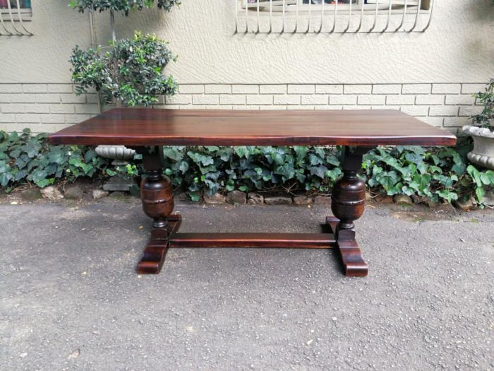 A 20th Century French Oak and Mahogany Refectory/Dining Table
