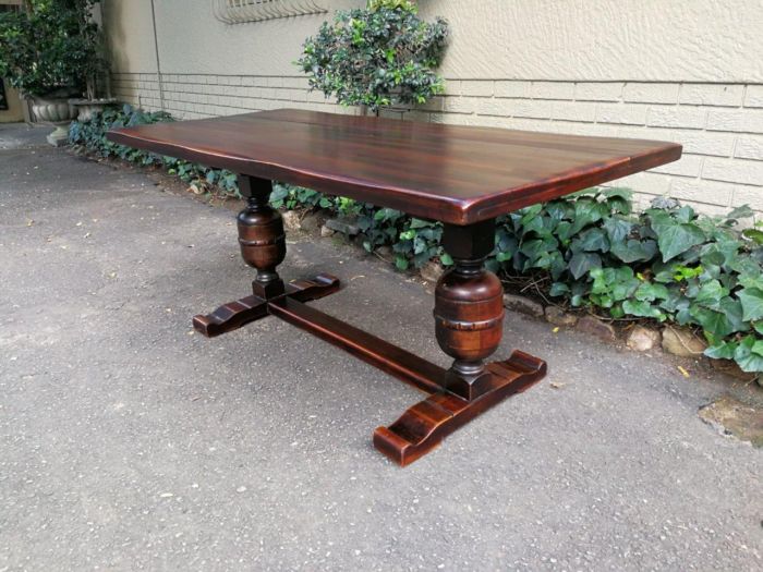 A 20th Century French Oak and Mahogany Refectory / Dining Table - Image 4