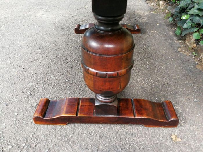 A 20th Century French Oak and Mahogany Refectory / Dining Table - Image 6