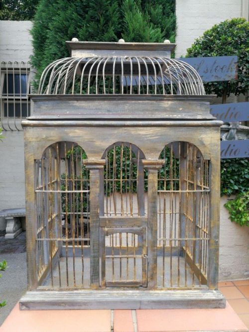 A 20th Century Decorative Metal And Wood Birdcage