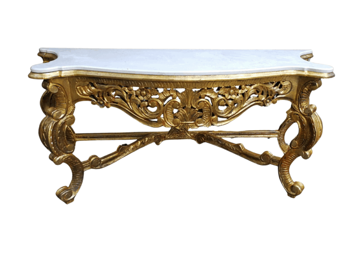 A 20th Century Hand-Gilded Ornately Carved Wooden Console/Entrance Table Of Large Proportion