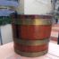A 20th Century Teak Water Bucket with Brand Bands and Iron Handle ND