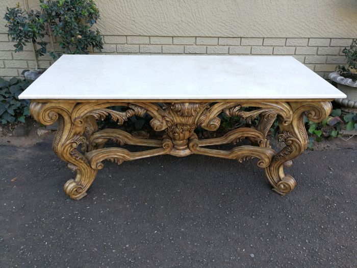A 20th Century Ornately Carved Console Table with Marble Top of Large Proportions ND - Image 2