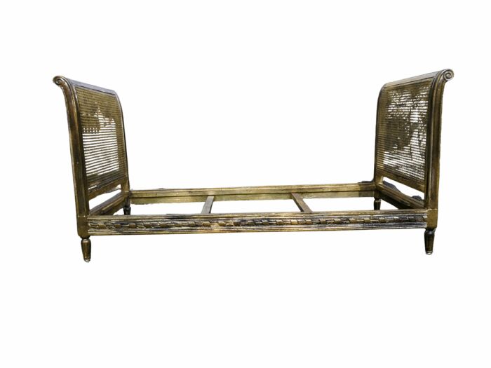 A 20th Century French Style Rattan and Wood Daybed Circa 1920s