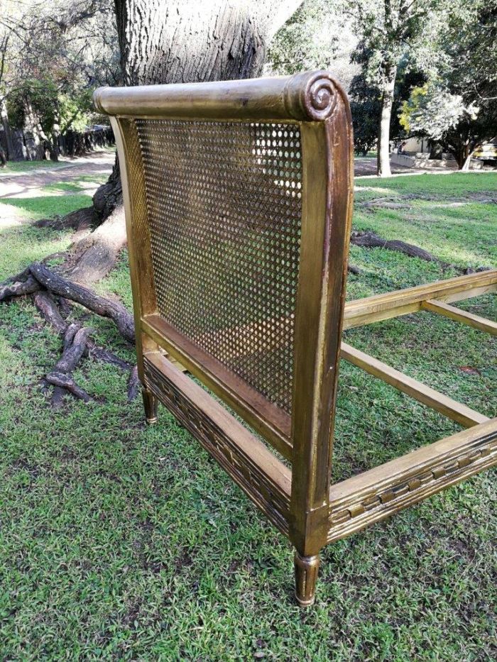 A 20th Century French Style Rattan and Wood Daybed Circa 1920s - Image 5