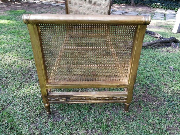 A 20th Century French Style Rattan and Wood Daybed Circa 1920s - Image 6