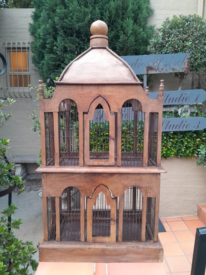 A 20th Century Rare Wood And Metal Decorative Bird Cage ND - Image 3
