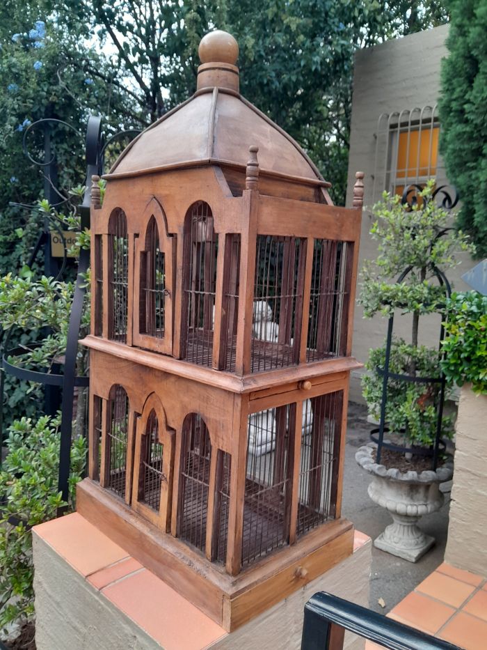 A 20th Century Rare Wood And Metal Decorative Bird Cage ND - Image 4