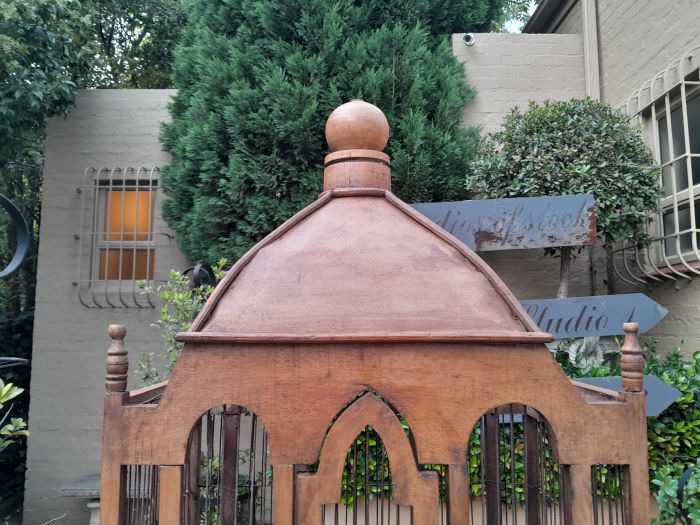 A 20th Century Rare Wood And Metal Decorative Bird Cage ND - Image 8