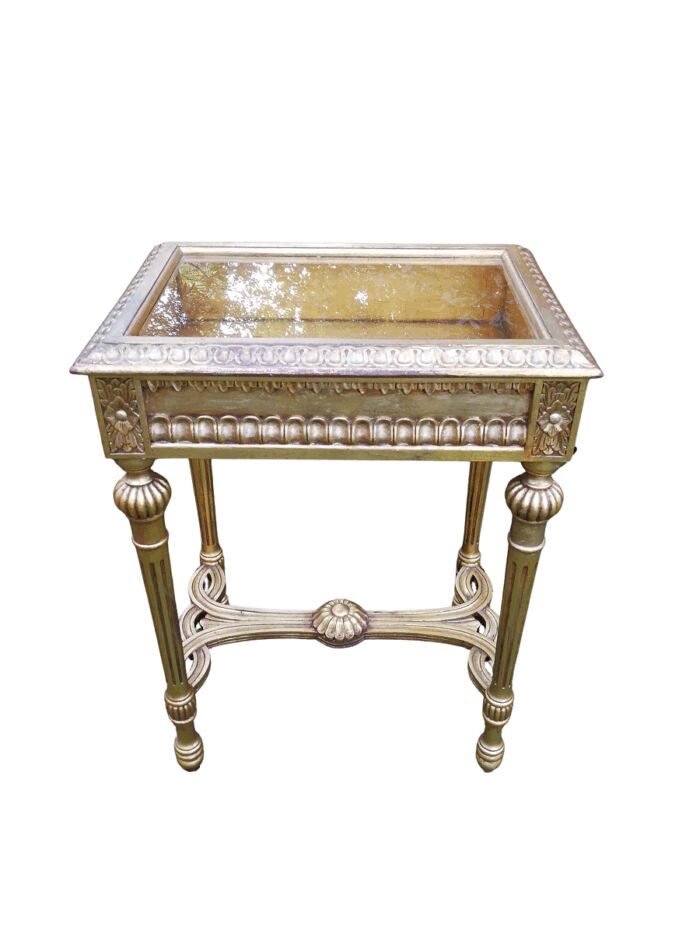 A 20th Century French Style Gilt-Paint Carved Table Vitrine