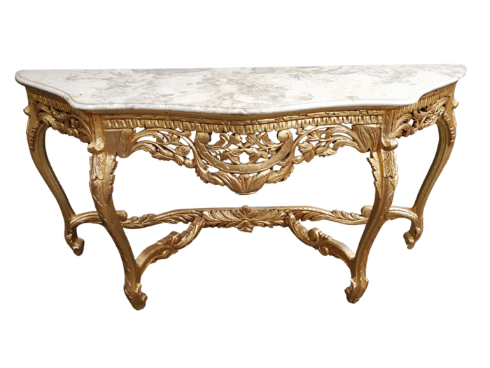 A 20th Century French Style Marble and Gilt-wood Console Table