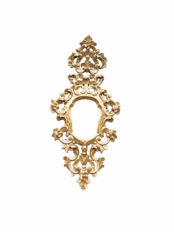 A 20th Century French Style Ornately Carved and Gilt Painted Wooden Mirror