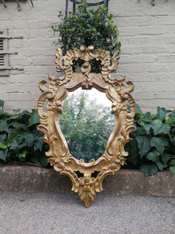 A Mid 20th Century Circa 1950 French Style Gilt Painted Wooden Mirror - Image 2