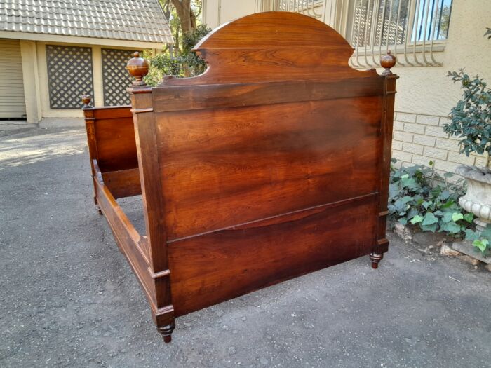A 19th Century Circa 1880 Inlaid Marquetry Double Size Bed - Image 8