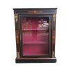 An Antique Victorian Ebonised And Marquetry Pier Cabinet With Gilt Metal Mounts And Key