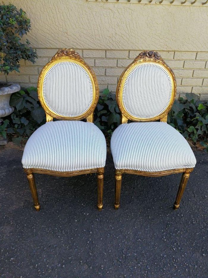 A Pair Of 20th Century French Style Gilt Salon Chairs - Image 2