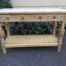 An Antique Victorian Ornately Carved Oak Drinks Table/Entrance Table/Server with Marble Top and in a Contemporary Bleached Finish