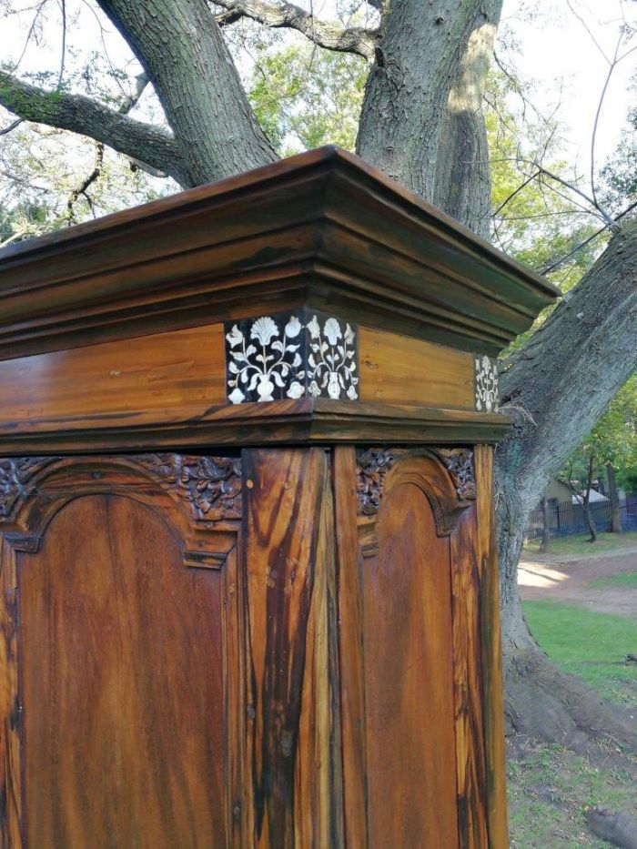 A Rare 18th Century Colonial Coromandel Cabinet On Stand - Image 7