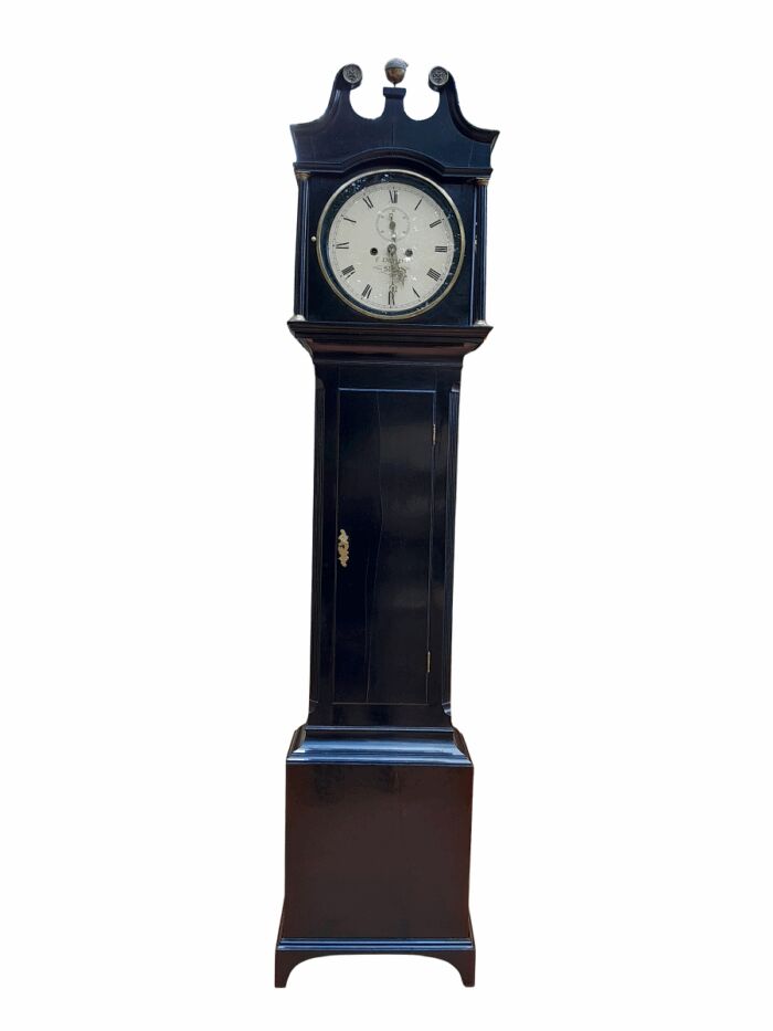 An Antique Early 19th Century Mahogany Longcase / Grandfather Clock in a Contemporary Ebonised Finish