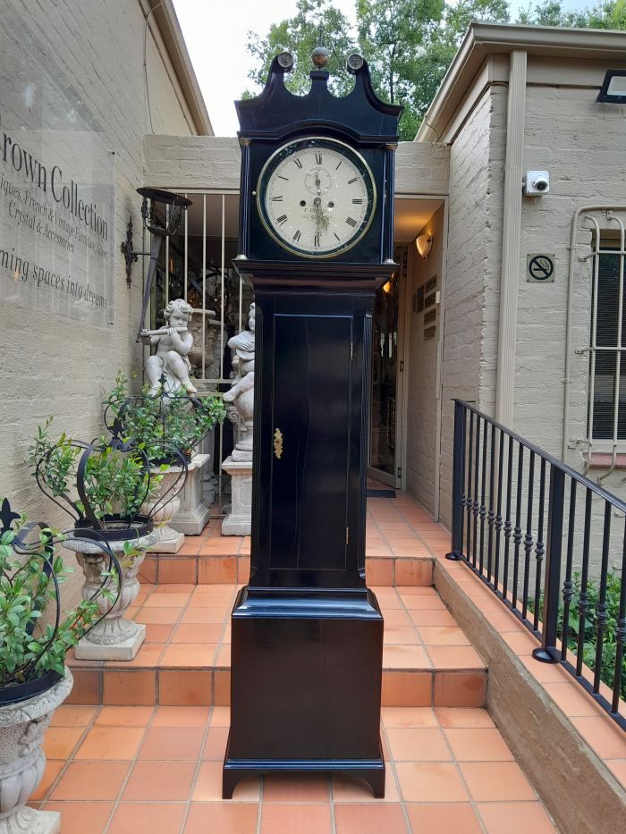 An Antique Early 19th Century Mahogany Longcase / Grandfather Clock in a Contemporary Ebonised Finish - Image 2