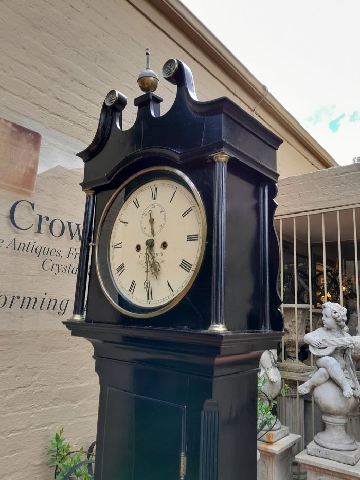An Antique Early 19th Century Mahogany Longcase / Grandfather Clock in a Contemporary Ebonised Finish - Image 7