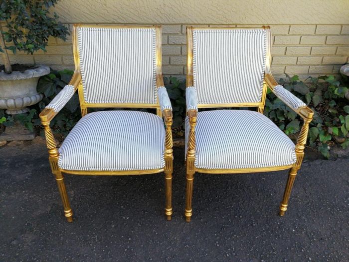 A Pair Of Carved And Gilded Armchairs - Image 2
