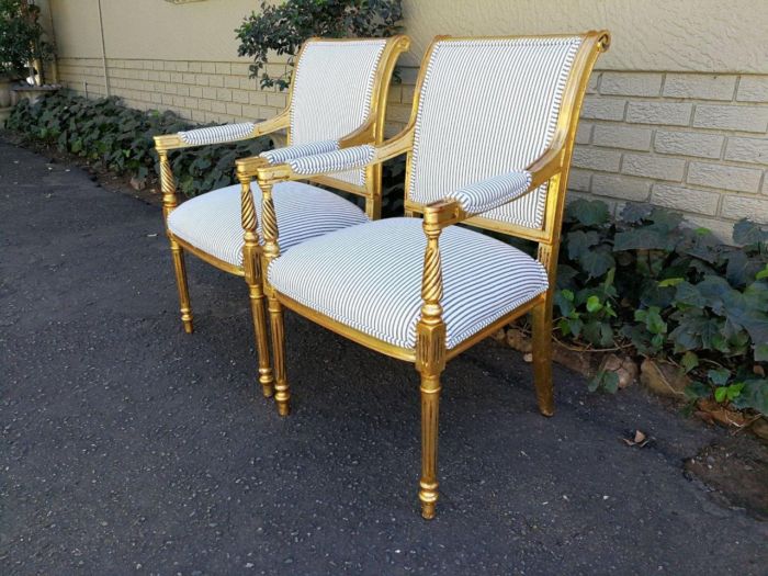 A Pair Of Carved And Gilded Armchairs - Image 3