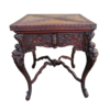 A 20th Century Carved Wooden Games Table with Four Drawers and Interior with Baize and Four Drawers